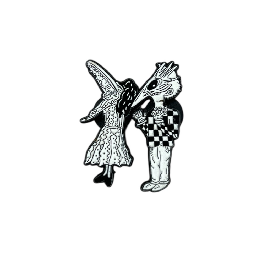Beetlejuice Movie Barbara & Adam Maitland Afterlife Enamel Bag Hat Lapel Pin